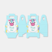 Unicorn Baby shower Blauwgroen Bedankdoosjes (Uitgevouwen)