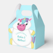 Unicorn Baby shower Blauwgroen Bedankdoosjes (Achterkant)