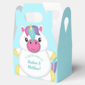 Unicorn Baby shower Blauwgroen Bedankdoosjes (Geopend)
