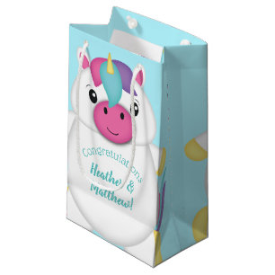 Unicorn Baby shower Blauwgroen Klein Cadeauzakje