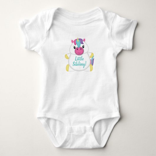 Unicorn Baby shower Blauwgroen Romper (Voorkant)