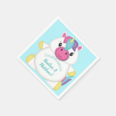 Unicorn Baby shower Blauwgroen Servet (Hoek)