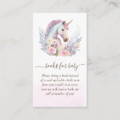 Unicorn Baby shower Books for Baby Informatiekaartje (Voorkant)