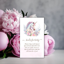 Unicorn Baby shower Books for Baby Informatiekaartje