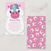 Unicorn Baby shower Books for Baby Informatiekaartje (Voorkant / Achterkant)