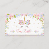 Unicorn Baby shower Bow Raffle Headband Baby Girl Informatiekaartje (Achterkant)
