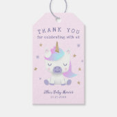 Unicorn Baby shower Dank je wel Cadeaulabel (Voorkant)