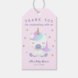 Unicorn Baby shower Dank je wel Cadeaulabel