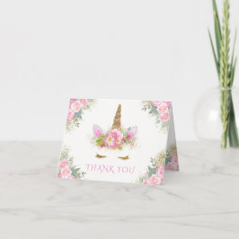 Unicorn Baby shower Dank u wel Bedankkaart