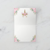 Unicorn Baby shower Dank u wel Bedankkaart (Binnen)