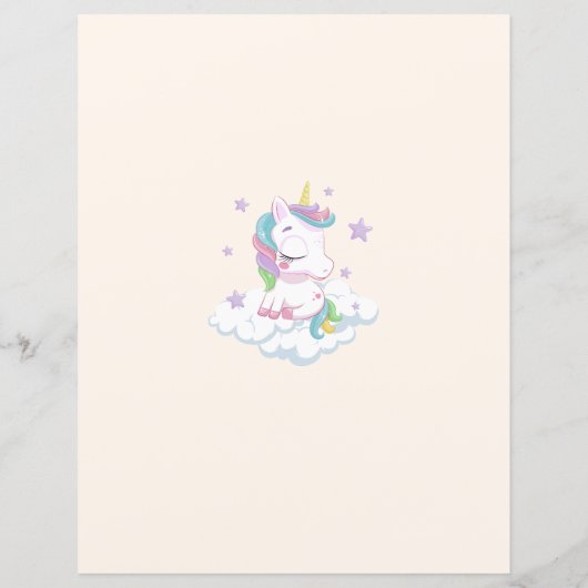 Unicorn Baby shower Game Wensen voor Baby (Achterkant)