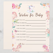 Unicorn Baby shower Game Wensen voor Baby (Voorkant / Achterkant)