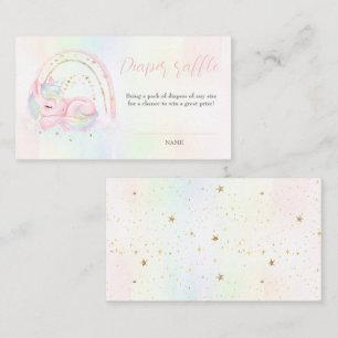 Unicorn Baby shower Girl Diaper Raffle Card Informatiekaartje