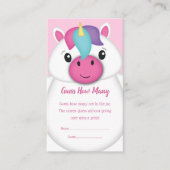 Unicorn Baby shower Guessing spel Informatiekaartje (Voorkant)