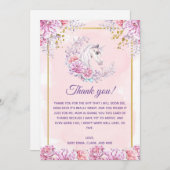Unicorn Baby shower Hartelijk dank Bedankkaart (Voorkant / Achterkant)