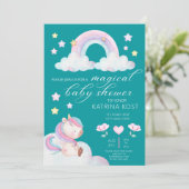Unicorn Baby Shower Invitaties Kaart (Staand voorkant)