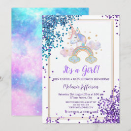 Unicorn Baby Shower Invitaties Kaart