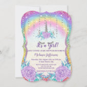 Unicorn Baby Shower Invitaties Kaart (Voorkant)