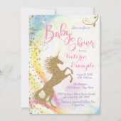 Unicorn Baby Shower Invitaties Kaart (Voorkant)