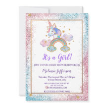 Unicorn Baby Shower Invitaties
