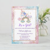 Unicorn Baby Shower Invitaties Kaart (Staand voorkant)