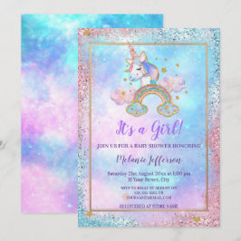Unicorn Baby Shower Invitaties Kaart