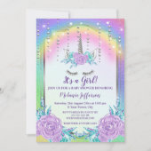 Unicorn Baby Shower Invitaties Kaart (Voorkant)