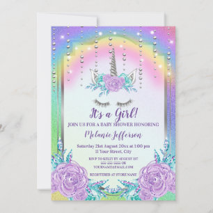 Unicorn Baby Shower Invitaties Kaart