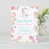 Unicorn Baby Shower Invitaties Kaart (Staand voorkant)