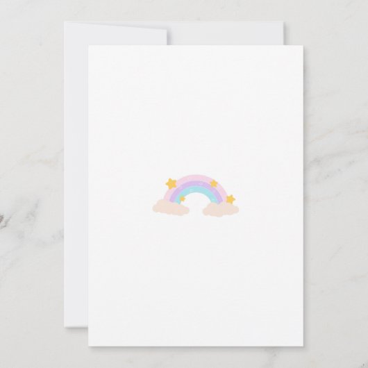 Unicorn Baby Shower Invitaties Kaart (Achterkant)