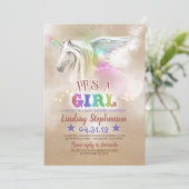 Unicorn Baby Shower Invitaties Kaart (Staand voorkant)