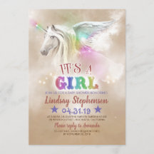 Unicorn Baby Shower Invitaties