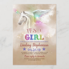 Unicorn Baby Shower Invitaties Kaart