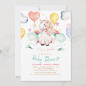 Unicorn Baby shower Invitation | Het is een meisje Kaart (Voorkant)
