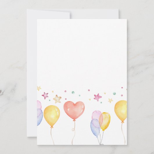 Unicorn Baby shower Invitation | Het is een meisje Kaart (Achterkant)