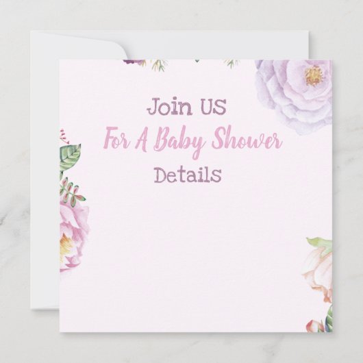 Unicorn Baby shower Invitation Kaart (Achterkant)