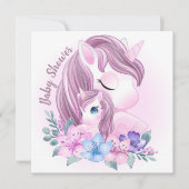 Unicorn Baby shower Invitation Kaart (Voorkant)