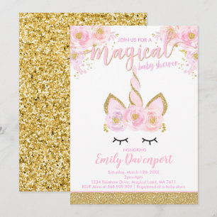 Unicorn Baby shower Invitation Magical Baby shower Kaart
