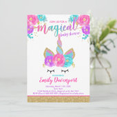 Unicorn Baby shower Invitation Magical Baby shower Kaart (Staand voorkant)