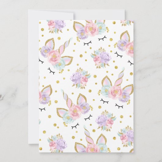Unicorn Baby shower Invitation Magical Baby shower Kaart (Achterkant)