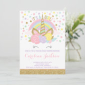 Unicorn Baby shower Invitation Magical Baby shower Kaart (Staand voorkant)