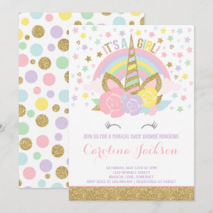 Unicorn Baby shower Invitation Magical Baby shower Kaart