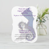 Unicorn Baby shower Invitation Red Dragon Kaart (Staand voorkant)