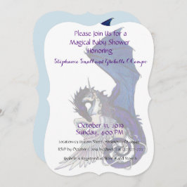 Unicorn Baby shower Invitation Red Dragon Kaart
