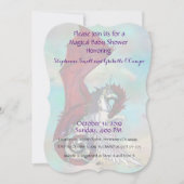 Unicorn Baby shower Invitation Red Dragon Kaart (Voorkant)