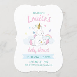 Unicorn baby shower Invitation, schattige eenhoorn Kaart