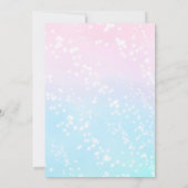 Unicorn Baby Shower Invitting Pastel Unicorn Kaart (Achterkant)