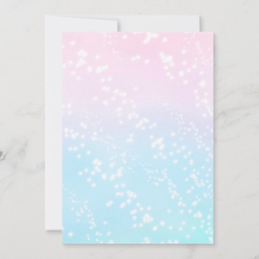 Unicorn Baby Shower Invitting Pastel Unicorn Kaart (Achterkant)