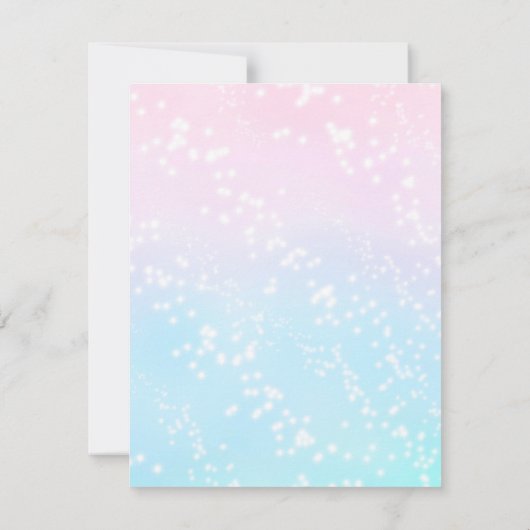 Unicorn Baby Shower Invitting Pastel Unicorn Kaart (Achterkant)