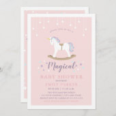 Unicorn Baby shower Kaart (Voorkant / Achterkant)